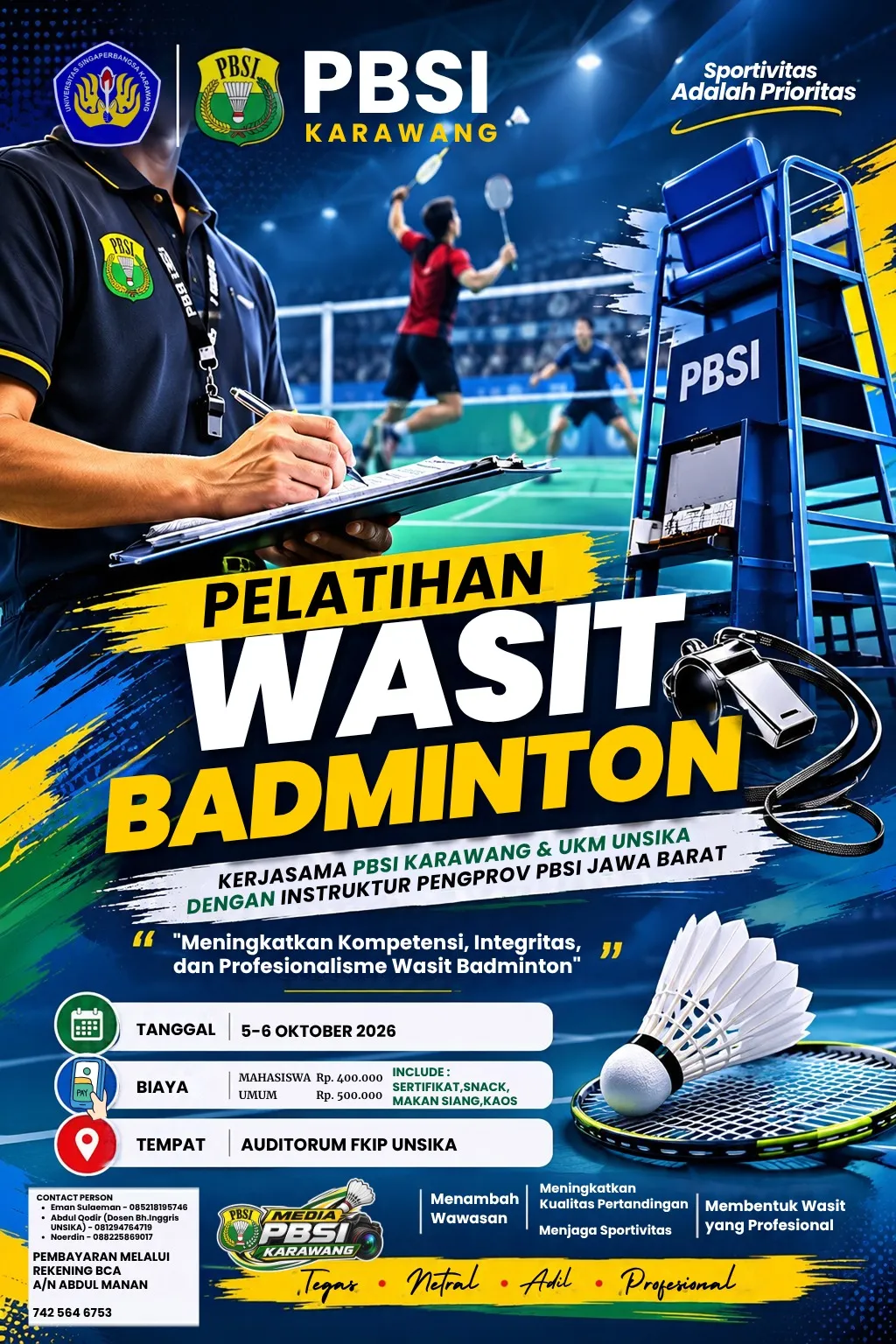 PELATIHAN WASIT BADMINTON PBSI KARAWANG