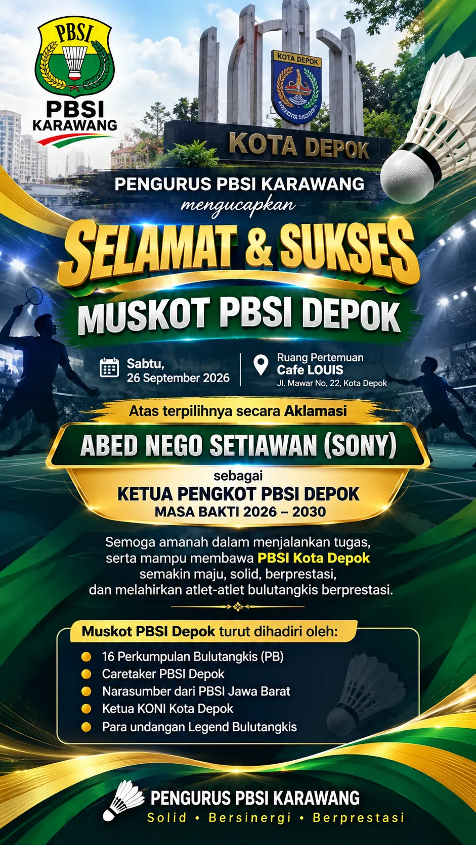 KETUA PENGKOT PBSI DEPOK
